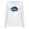 Thumbnail image for  Womens White Long Sleeve V Neck Tee