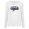 Thumbnail image for  Womens White Long Sleeve V Neck Tee