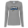 Thumbnail image for  Womens Grey Long Sleeve V Neck Tee 