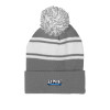 Thumbnail image for  Grey/White Two Tone Knit Pom Beanie w/Cuff
