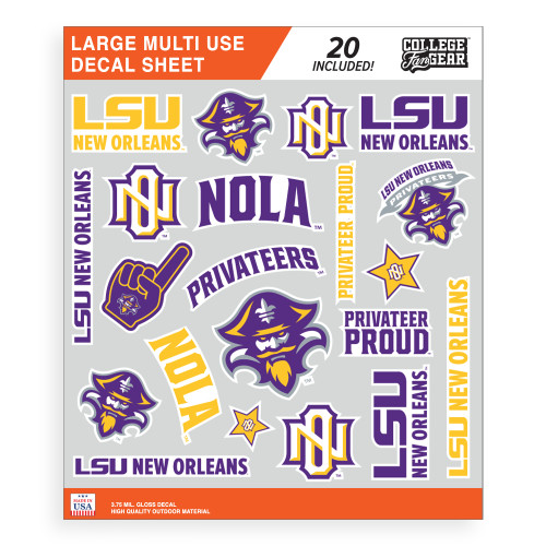  Large Multi Use Decal Sheet - LSU New Orleans Large Sticker Sheet