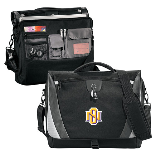  Black/Grey Slope Computer Messenger Bag - NO Monogram