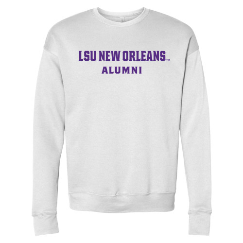  Bella + Canvas White Fleece Crew - LSU New Orleans Alumni