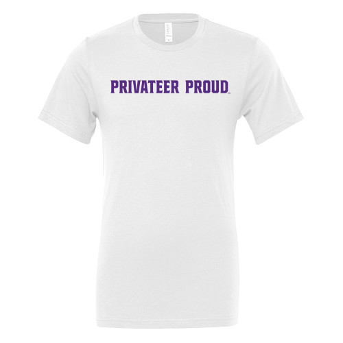  Bella + Canvas White Jersey Cotton T Shirt - Privateer Proud Flat