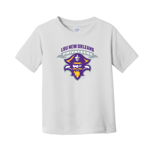  Toddler White T Shirt - LSU New Orleans Privateers Mascot