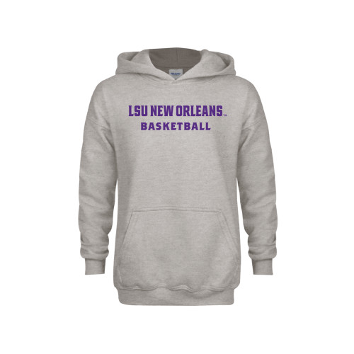  Youth Grey Fleece Hood - LSU New Orleans Basketball