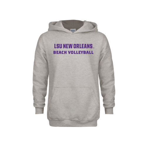  Youth Grey Fleece Hood - LSU New Orleans Beach Volleyball