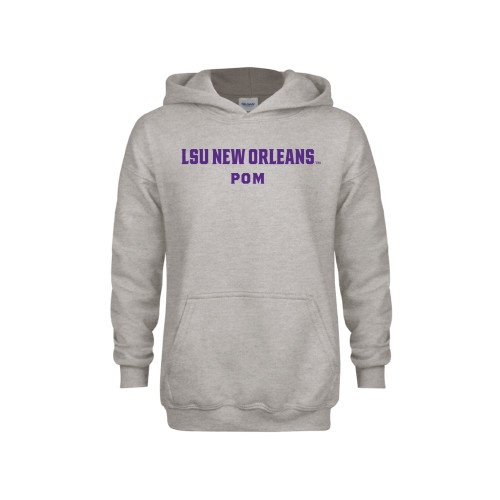  Youth Grey Fleece Hood - LSU New Orleans Pom