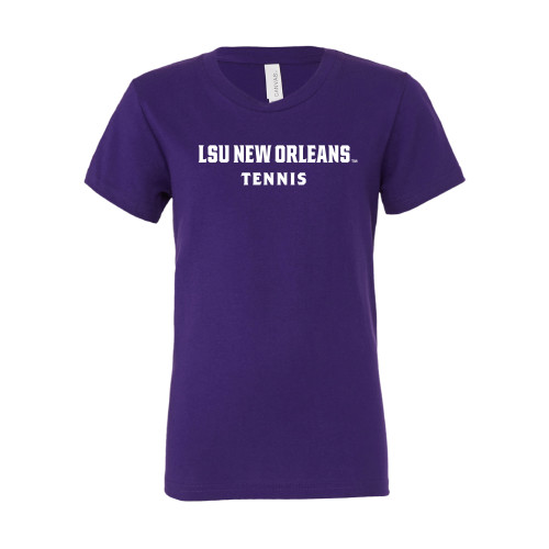  Bella + Canvas Youth Purple Jersey T Shirt - LSU New Orleans Tennis