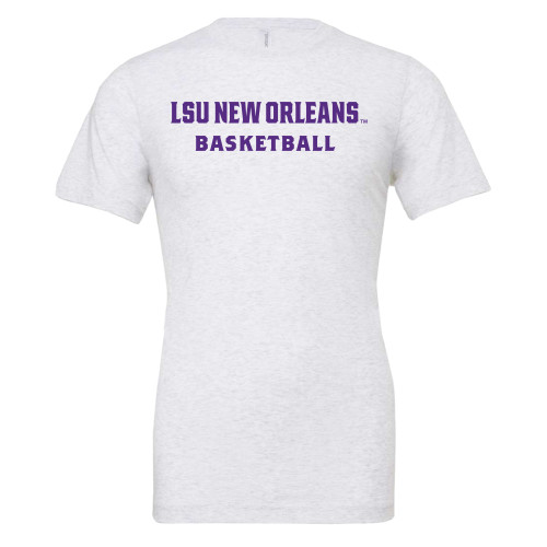  Bella + Canvas Ash Grey Jersey Cotton T Shirt - LSU New Orleans Basketball