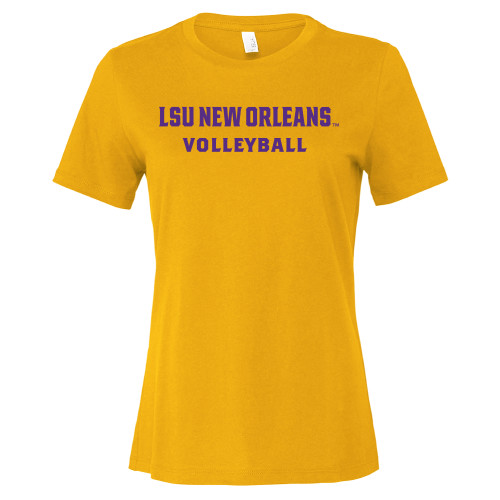  Bella + Canvas Womens Gold Relaxed Cotton T Shirt - LSU New Orleans Volleyball