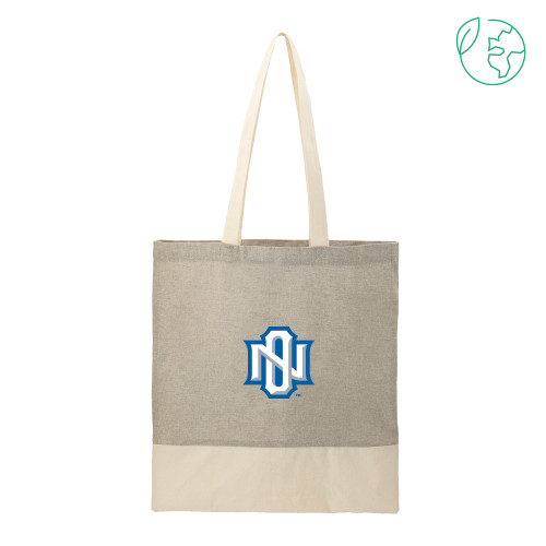  Split Recycled Grey Cotton Twill Convention Tote - Interlocking NO