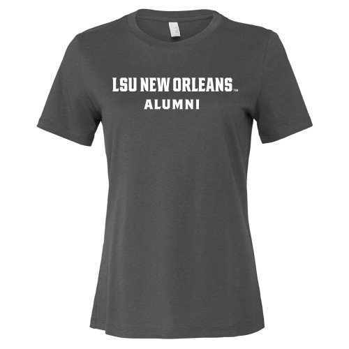  Bella + Canvas Womens Asphalt Relaxed Cotton T Shirt - LSU New Orleans Alumni