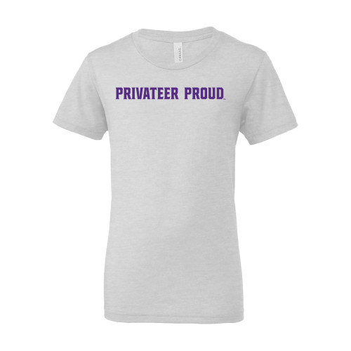  Bella + Canvas Youth Ash Grey Jersey T Shirt - Privateer Proud Flat