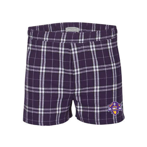  Boxercraft Purple Flannel Boxer Shorts - Privateer Mascot Head
