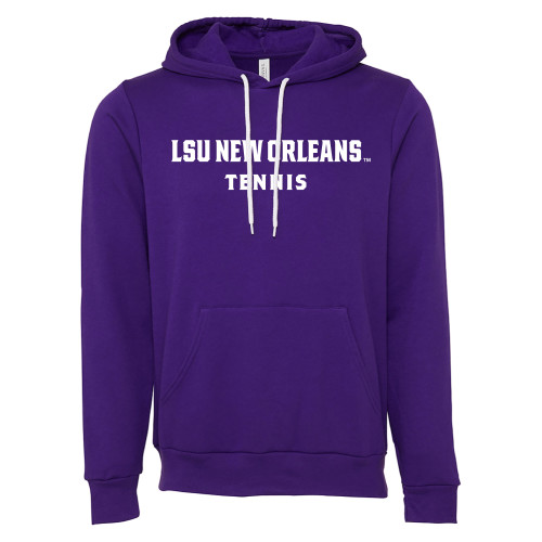 Bella + Canvas Purple Fleece Hood - LSU New Orleans Tennis
