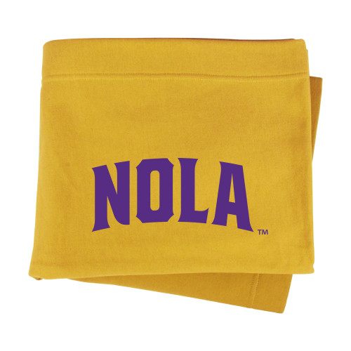  Gold Sweatshirt Blanket - NOLA Arched Wordmark