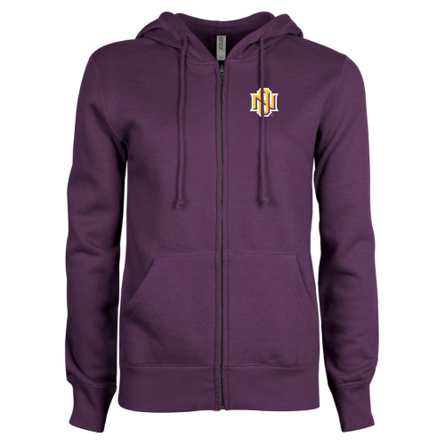  ENZA Womens Purple Fleece Full Zip Hoodie - NO Monogram