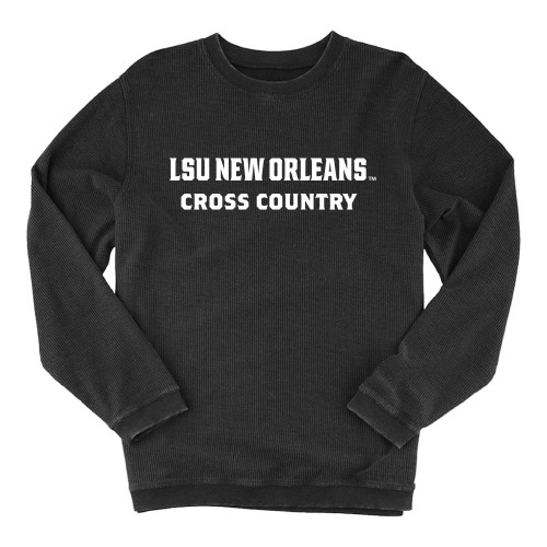  Boxercraft Womens Black Corded Crew - LSU New Orleans Cross Country