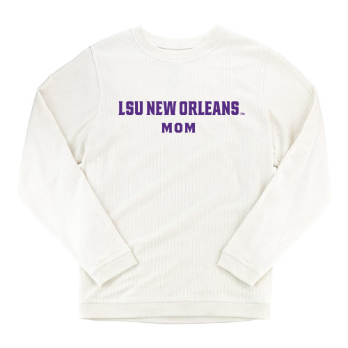  Boxercraft Womens Cream Corded Crew - LSU New Orleans Mom