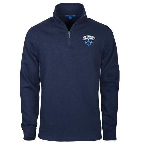 Navy Slub Fleece 1/4 Zip Pullover - Primary Mark