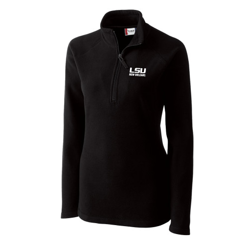  C&B Womens Black Clique Summit Performance Fleece Half Zip - LSU New Orleans Stacked