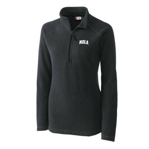  C&B Womens Charcoal Clique Summit Performance Fleece Half Zip - NOLA Arched Wordmark
