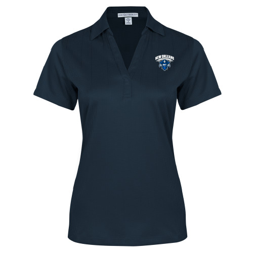  Womens Navy Performance Fine Jacquard Polo - Primary Mark