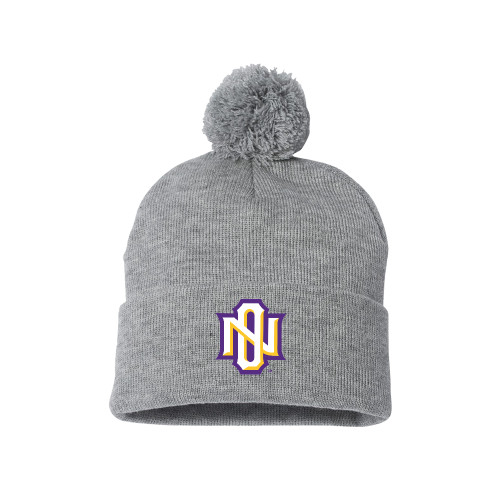  Sportsman Heather Grey Pom Pom Cuffed Beanie - NO Monogram