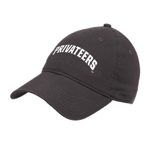  Charcoal Unstructured Adjustable Low Profile Hat - Privateers Arched Wordmark