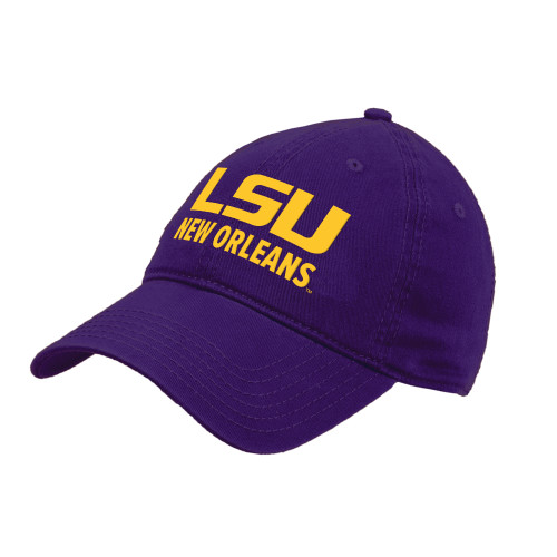  Purple Unstructured Adjustable Low Profile Hat - LSU New Orleans Stacked
