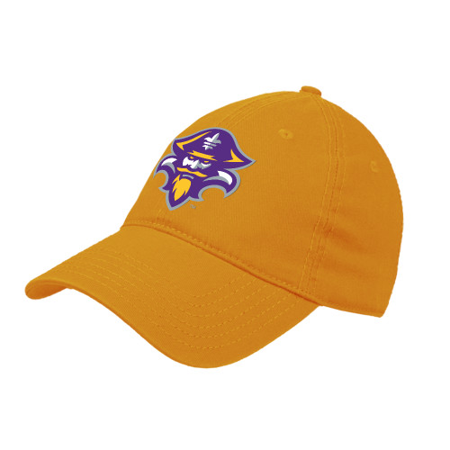  Gold Unstructured Adjustable Low Profile Hat - Privateer Mascot Head