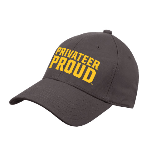  Charcoal Structured Adjustable Pro Style Hat - Privateer Proud Stacked