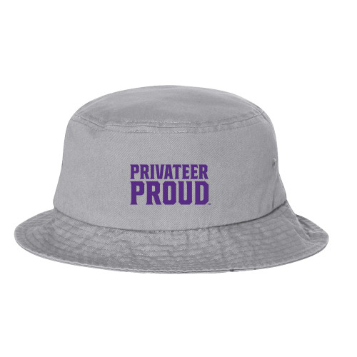  Sportsman Grey Bucket Hat - Privateer Proud Stacked