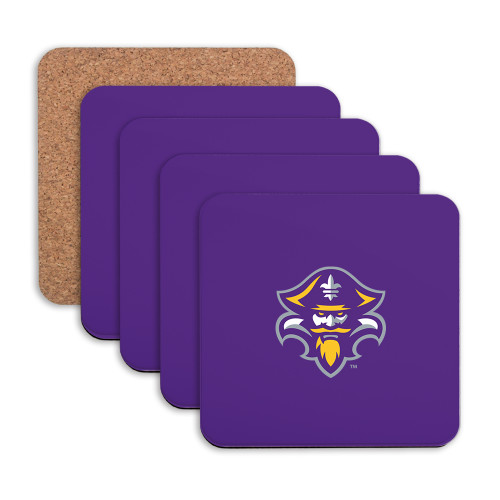  Hardboard Coaster w/Cork Backing 4/set - Privateer Mascot Head
