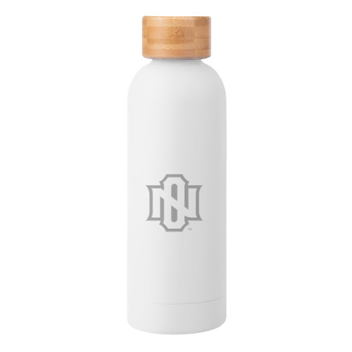  Blair White Stainless Steel Bottle w/ Bamboo Lid 17 oz - NO MonogramEngraved