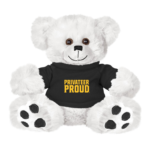  Plush Big Paw 8 1/2 inch White Bear w/Black Shirt - Privateer Proud Stacked