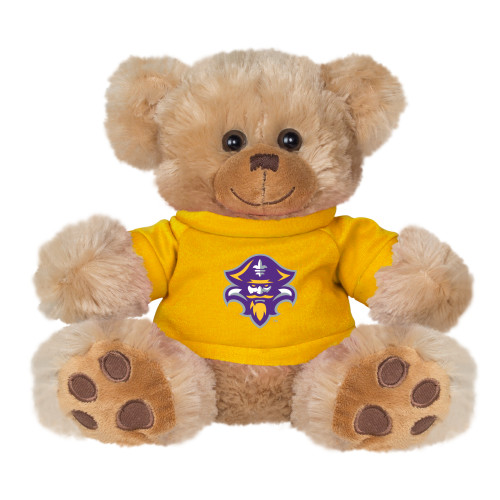  Plush Big Paw 8 1/2 inch Brown Bear w/Gold Shirt - Privateer Mascot Head