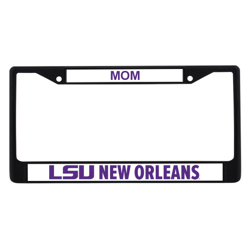  Mom Metal License Plate Frame in Black - LSU New Orleans Flat