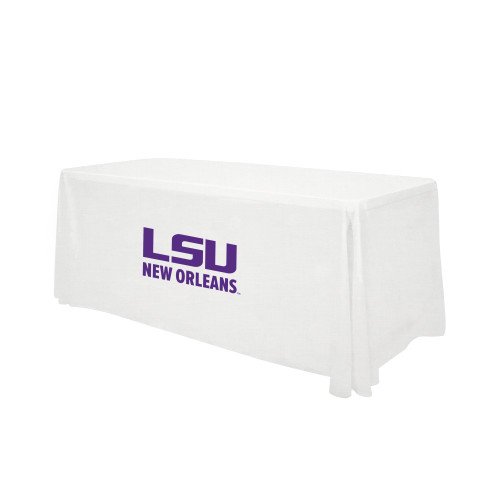  White 6 foot Table Throw - LSU New Orleans Stacked