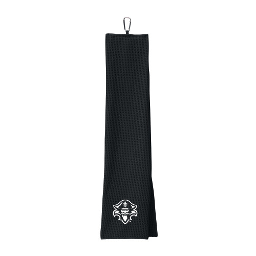  Black Waffle Microfiber Golf Towel - Privateer Mascot Head
