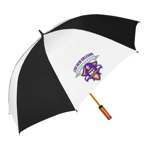  64 Inch Black/White Umbrella - LSU New Orleans Privateers Mascot