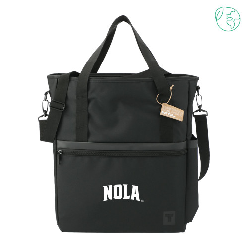  Tranzip Black Recycled Computer Tote - NOLA Arched Wordmark