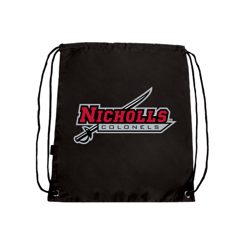  Black Drawstring Backpack - Nicholls Colonels-Sword