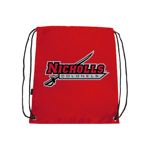  Red Drawstring Backpack - Nicholls Colonels-Sword