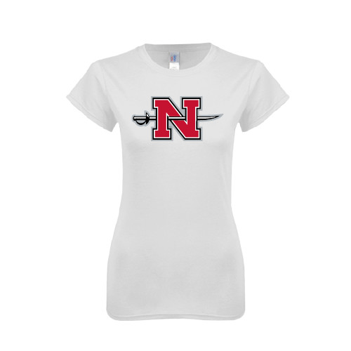  Next Level Womens White Boyfriend Tee - Official Logo
