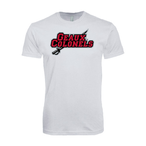  Next Level White SoftStyle T Shirt - Geaux Colonels-Sword