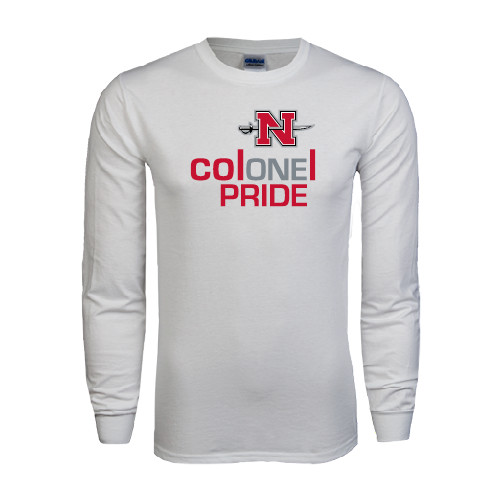 White Long Sleeve T Shirt - Colonel Pride One Pride Stacked
