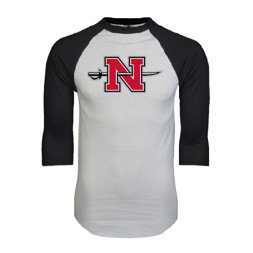  White/Black Raglan Baseball T Shirt - Official Logo