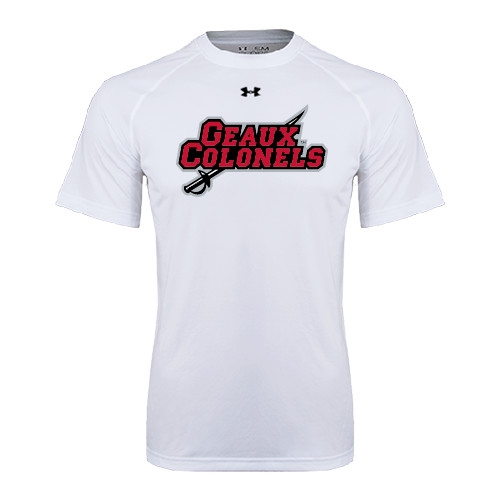  Under Armour White Tech Tee - Geaux Colonels-Sword